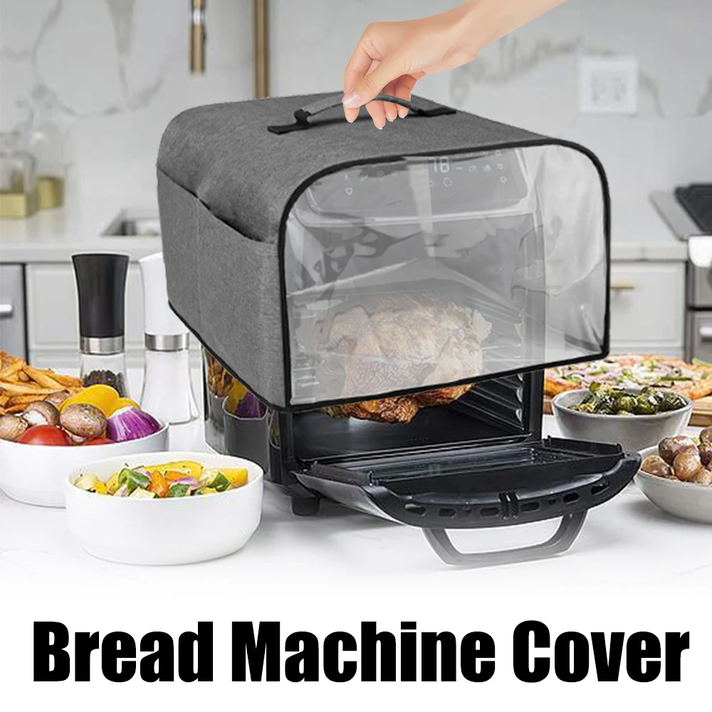 Durable Kitchen Dust Cap With Storage Pockets Air Fryer Hood For Ninja Foodi Grill Household Bread Baking Toaster Cover