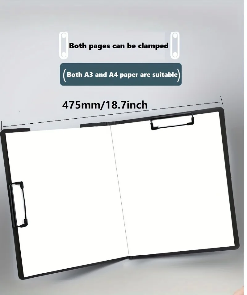 A4 File Folders, Documents Organizer, Clipboard With Cover, Paper Folder For Business & School, Stationery & Office Supplies