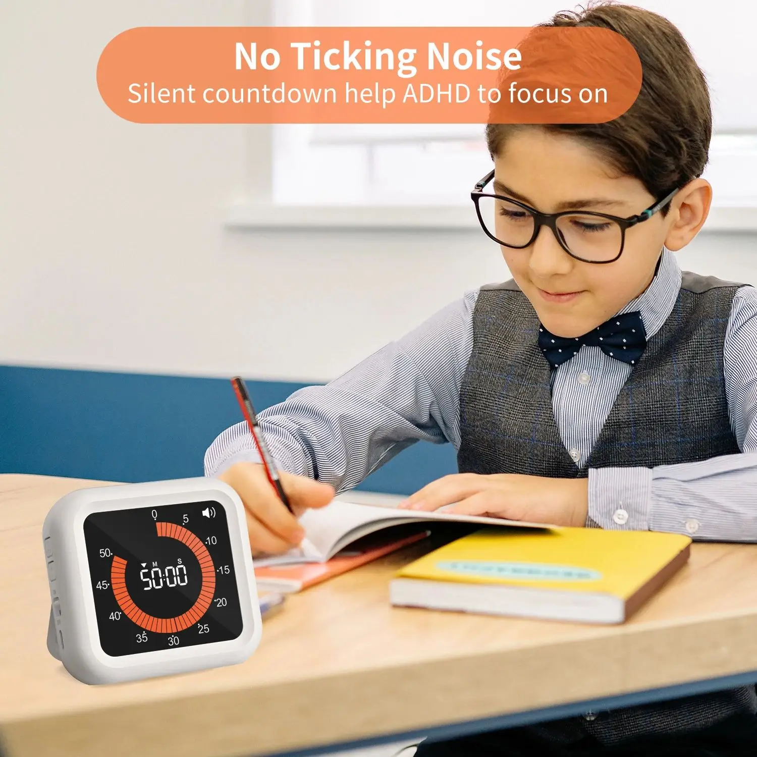 New Rotary Timer Smart Silent Visual Analog Timer For Kids and Adults Optional Alert Hour Meter For Kitchen Indoor Reading Room