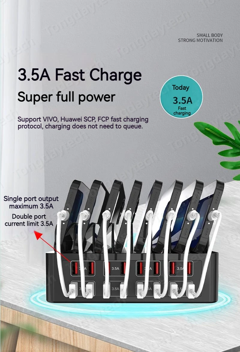 150W Universal Multi USB Fast Charger 16 Port 3.5A MAX Charging Station Stand For Ipad Iphone 14 13 Samsung S22 Xiaomi Tablet
