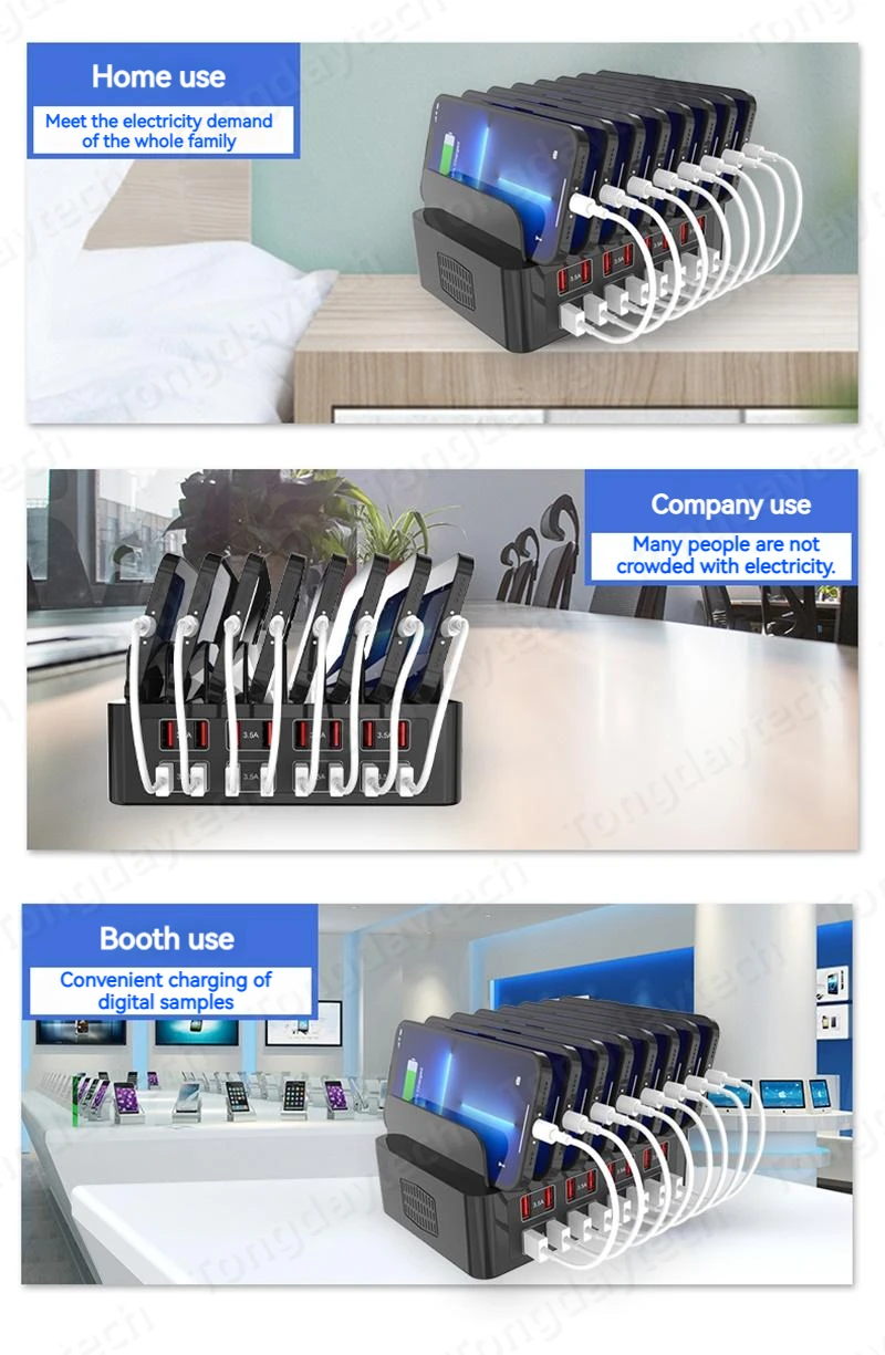 150W Universal Multi USB Fast Charger 16 Port 3.5A MAX Charging Station Stand For Ipad Iphone 14 13 Samsung S22 Xiaomi Tablet