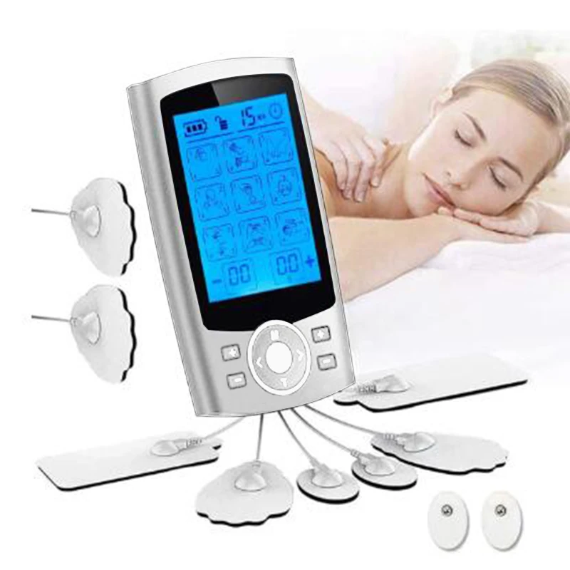 Muscle Massager Adjustable Mode Body Massage Slimming Machine Electric Massage Device Rechargeable Black and Silver