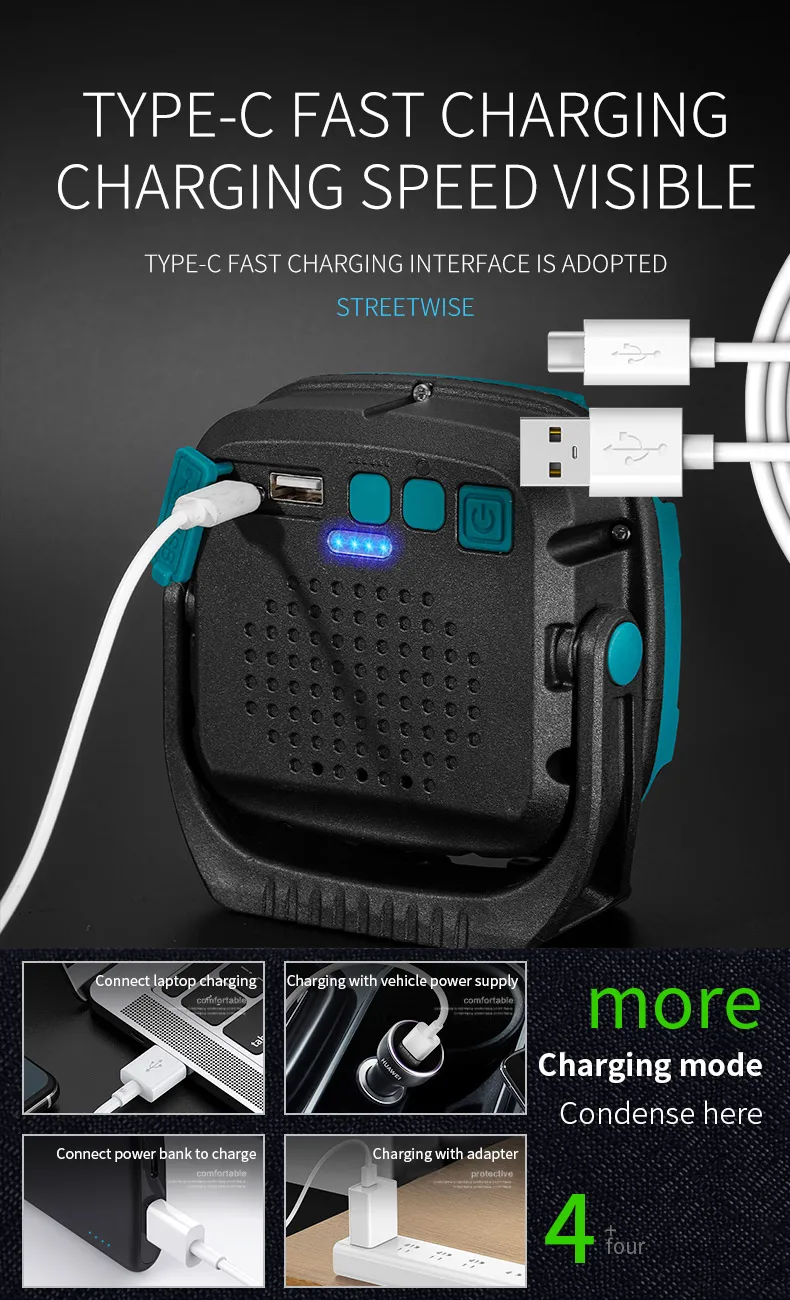 Strong Light COB Flashlight USB Rechargeable Torch Portable Outdoor Power Bank Camping Fishing Emergency Work Lamp With Hook