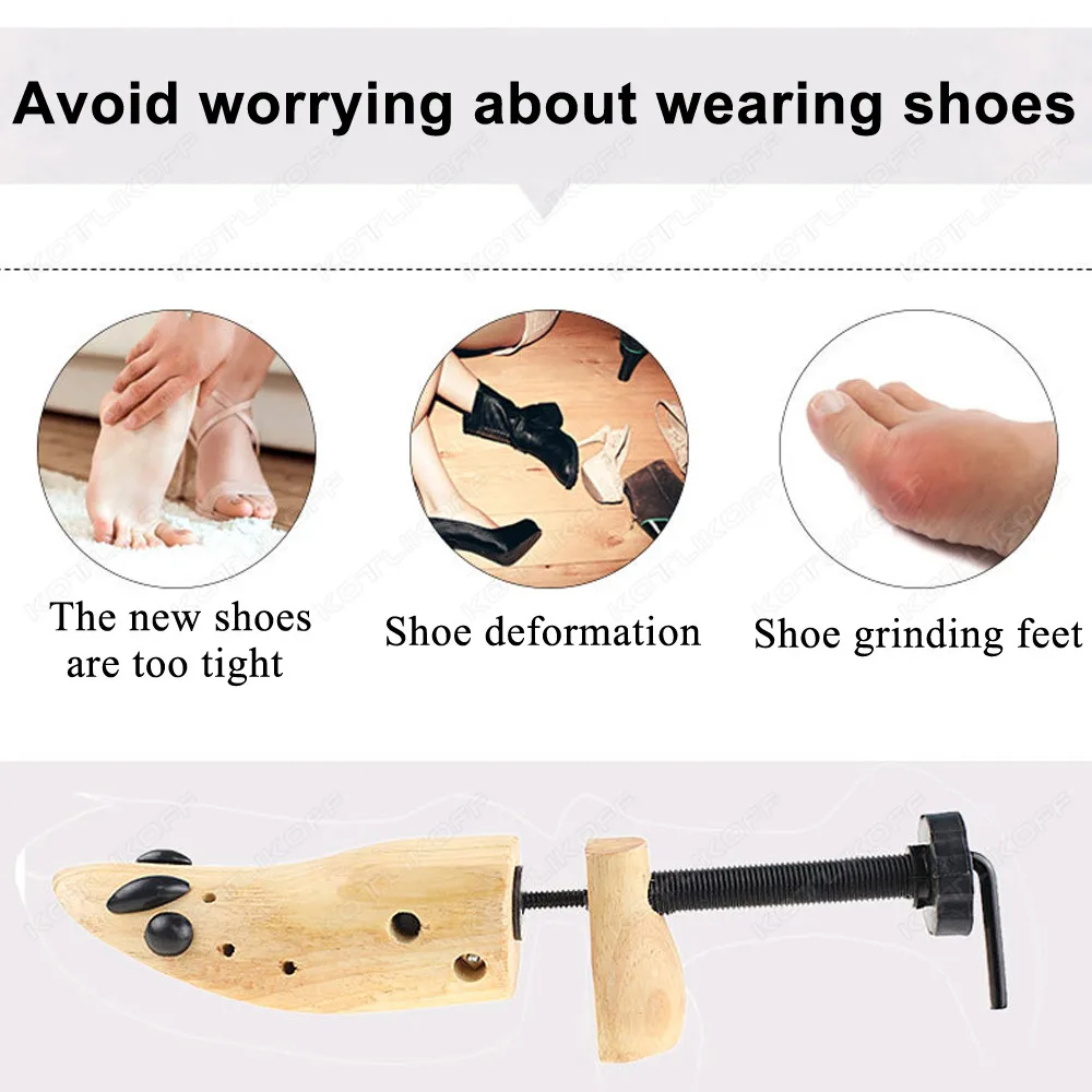 Wooden Shoe Stretcher Shoes Tree Shaper Rack Pine Wood Shoe Tree Adjustable Flats Pumps Boots Expander Trees For Man Women