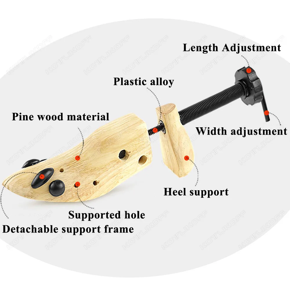 Wooden Shoe Stretcher Shoes Tree Shaper Rack Pine Wood Shoe Tree Adjustable Flats Pumps Boots Expander Trees For Man Women