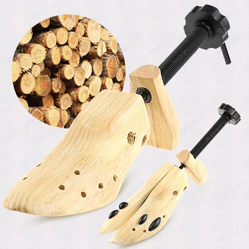 Wooden Shoe Stretcher Shoes Tree Shaper Rack Pine Wood Shoe Tree Adjustable Flats Pumps Boots Expander Trees For Man Women