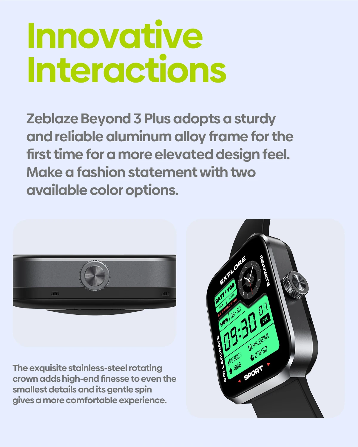 New Zeblaze Beyond 3 Plus GPS Smart Watch 1.78'' AMOLED Display Built-in Amazon Alexa Make/Receive Phone Calls 3ATM Smartwatch