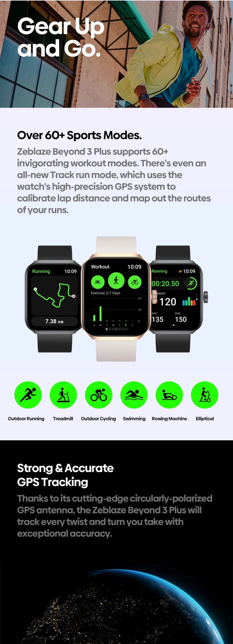 New Zeblaze Beyond 3 Plus GPS Smart Watch 1.78'' AMOLED Display Built-in Amazon Alexa Make/Receive Phone Calls 3ATM Smartwatch