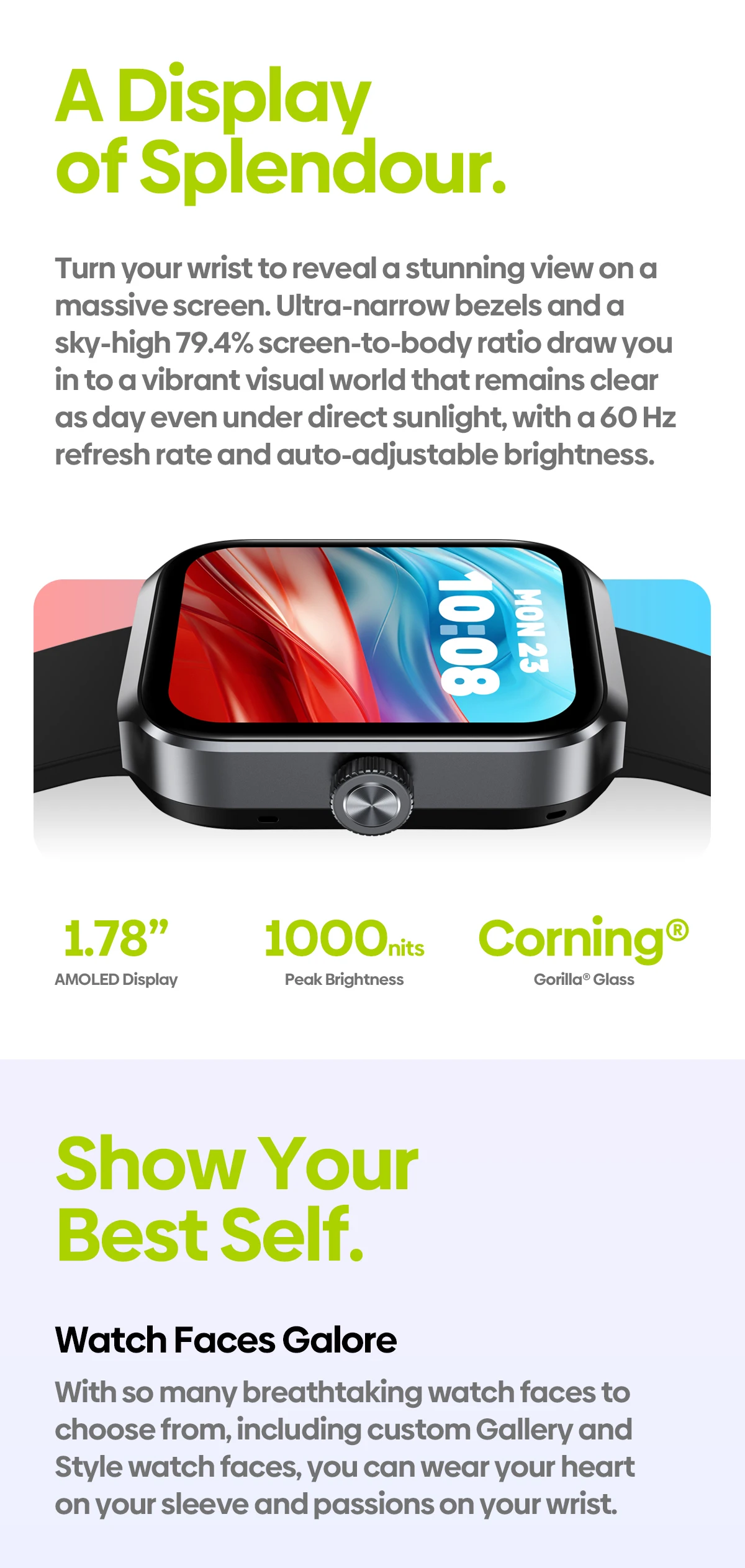 New Zeblaze Beyond 3 Plus GPS Smart Watch 1.78'' AMOLED Display Built-in Amazon Alexa Make/Receive Phone Calls 3ATM Smartwatch