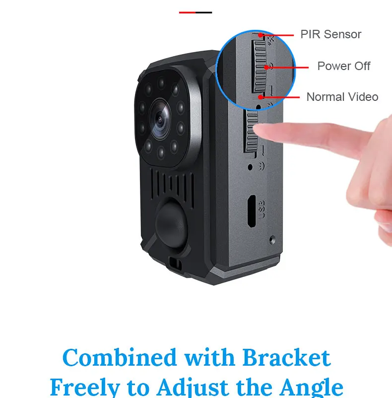 MD31 Mini PIR Video Body Camera Back Clip Photography DV Smart Camera HD 1080P Recorder Motion Activated Small For Car Nanny Cam