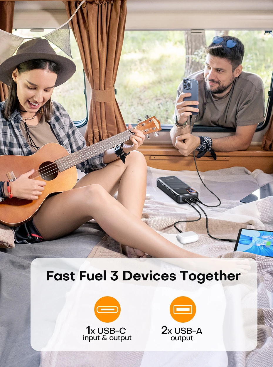 Tuodes Power Bank 20000mAh PD20W External Large Battery Capacity 22.5W Fast Charging Portable Charger For iPhone Samsung Xiaomi