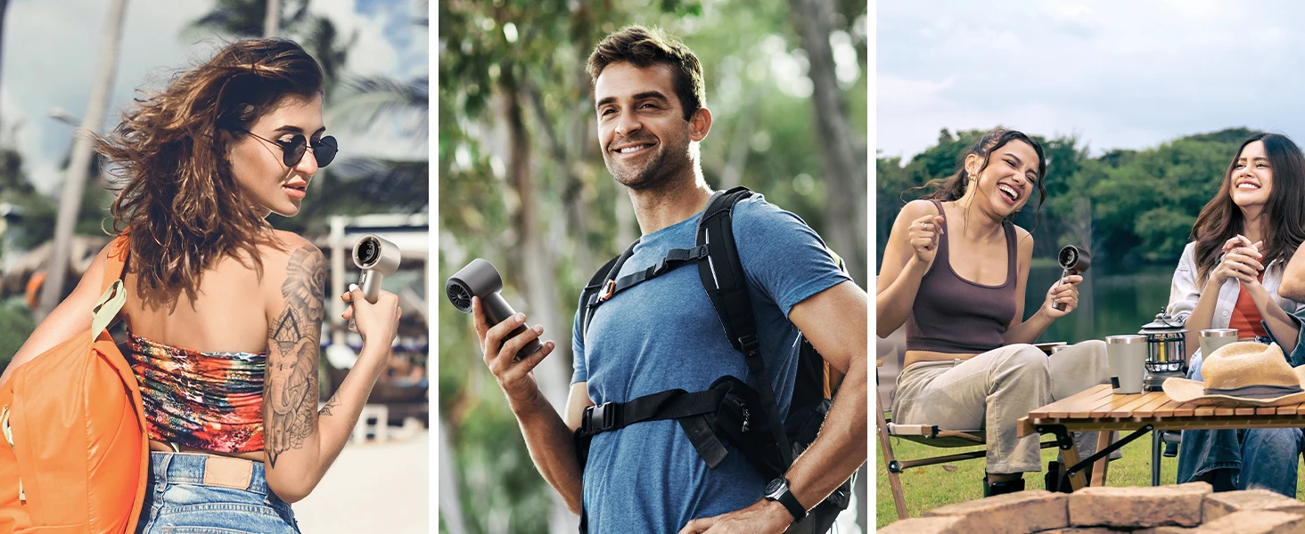 JISULIFE Mini Portable Hand Fan, 100 Wind Speeds, 5000mAh USB Battery Rechargeable, LED Digital Display, Travel,Camping,Outdoor