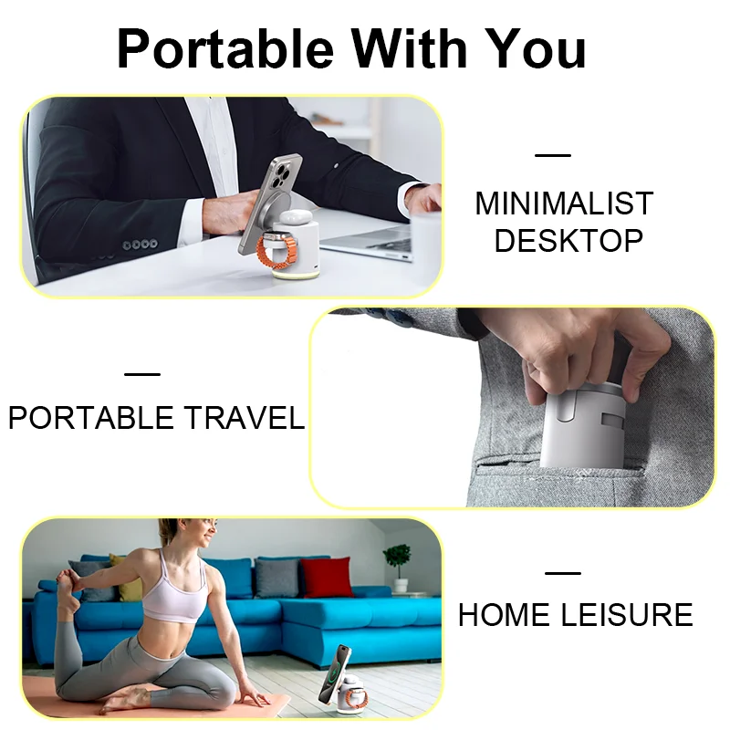 Qi2 Wireless Charger 3-in-1 Fast Charging Station Stand Folding Holder for iPhone 16 15 14 Pro Max Airpods Apple Watch