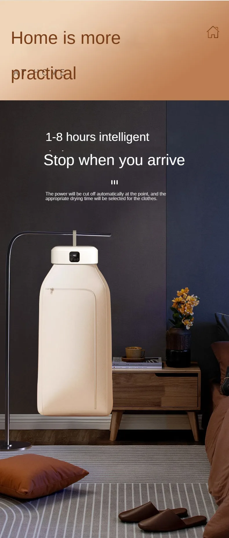 Portable Folded Electric Clothes Dryer Remote Control Multifunctional Dryer Machine MinTravel Warm Laundry Dryer with TimingHome