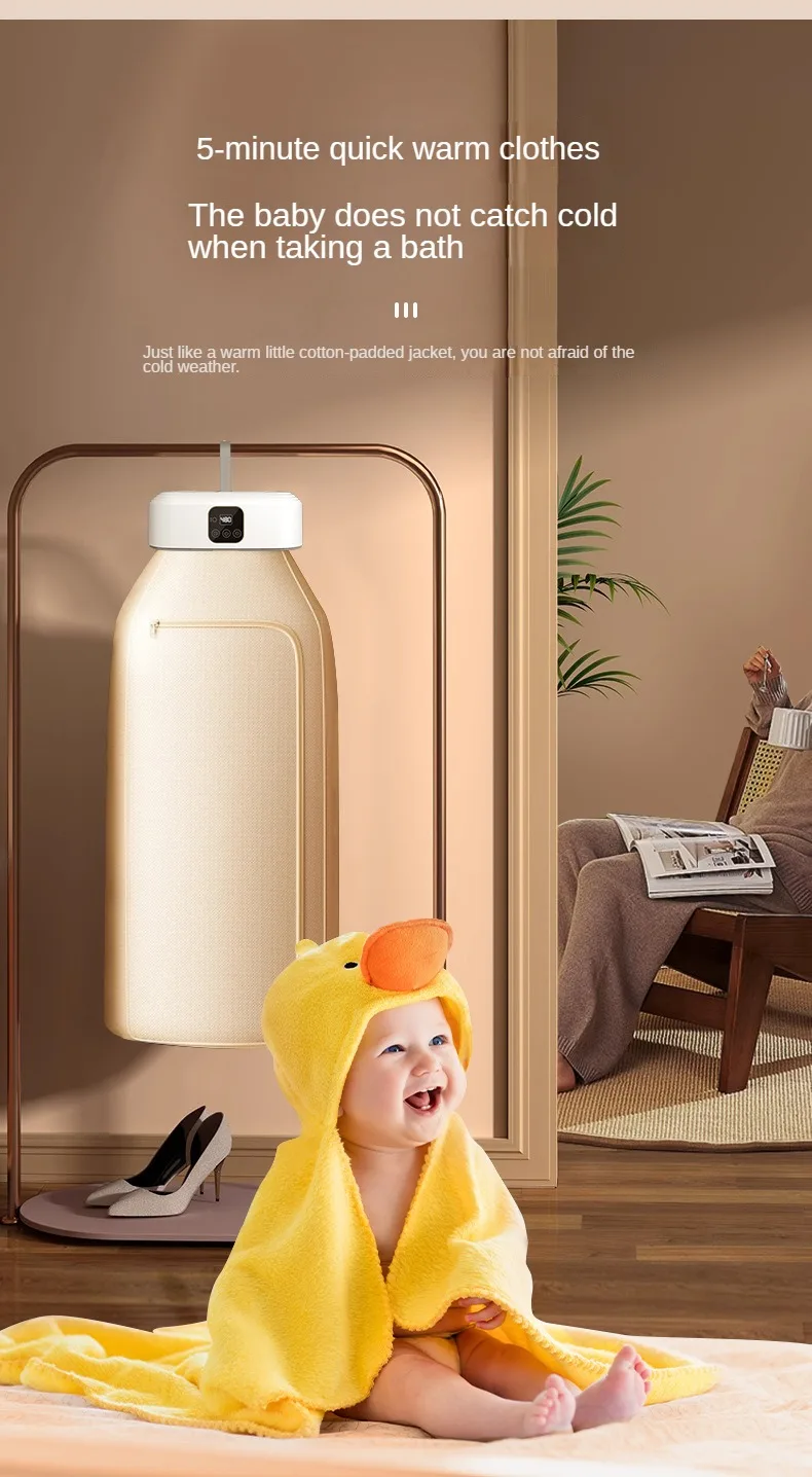 Portable Folded Electric Clothes Dryer Remote Control Multifunctional Dryer Machine MinTravel Warm Laundry Dryer with TimingHome