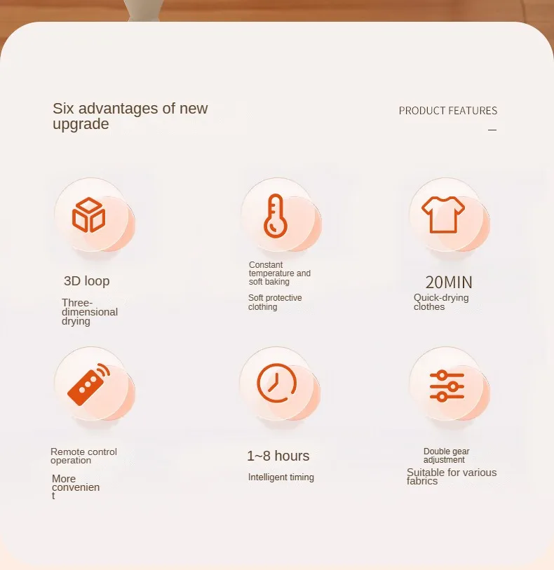 Portable Folded Electric Clothes Dryer Remote Control Multifunctional Dryer Machine MinTravel Warm Laundry Dryer with TimingHome