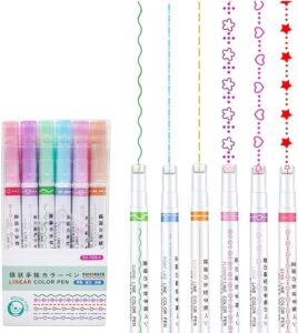 סט 6 עטי רולר עם תבליט