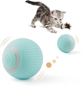 כדור תזוזה אוטומטי נטען למשחק של כלבים וחתולים