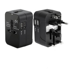 מתאם נסיעות אוניברסלי עם יציאת USB כפולה