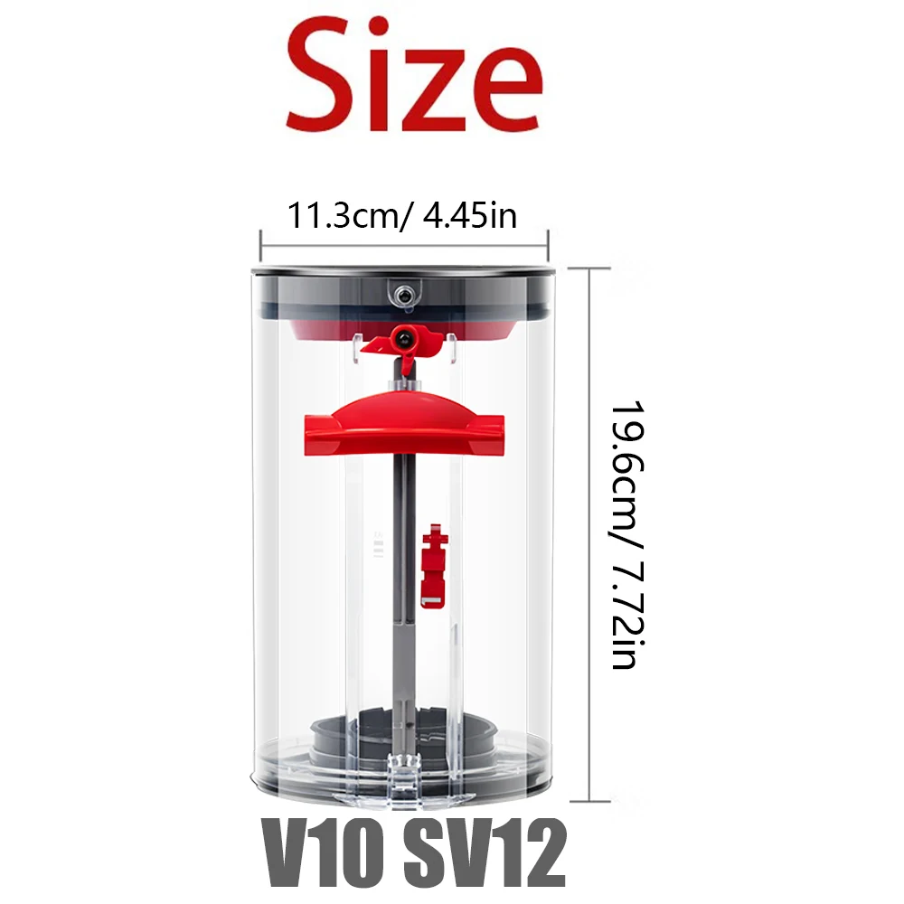 Upgraded Bin Compatible with Dyson V10 SV12 Vacuum Cleaner Canister, Large Dust Bin Replacement for Dyson Part No. 969509-01