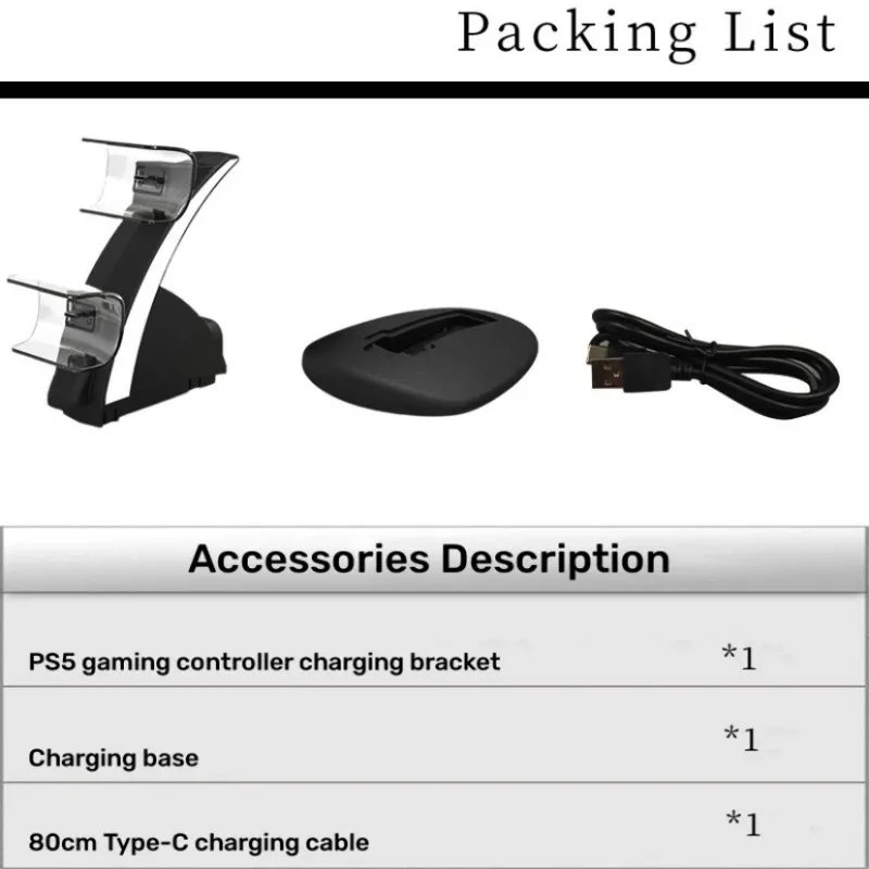 FOR PS5 controller charger TYPE-C charging stand base doking station cradle for playstation ps5 accessopries