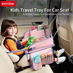 מגש פעילות נסיעות לילדים KidTable – משטח מתקפל לרכב עם כיסי אחסון ומקום לטאבלט
