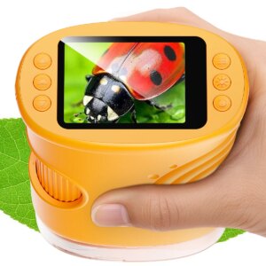 מיקרוסקופ דיגיטלי לילדים עם זום פי 1000 ומסך 2 אינץ׳